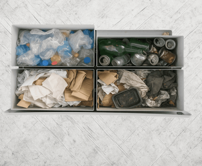 4 Srikandi sorted waste chambers with waste inside