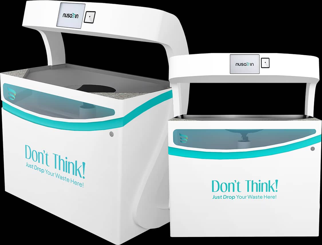 Two Srikandi smart waste units displayed in different scales
