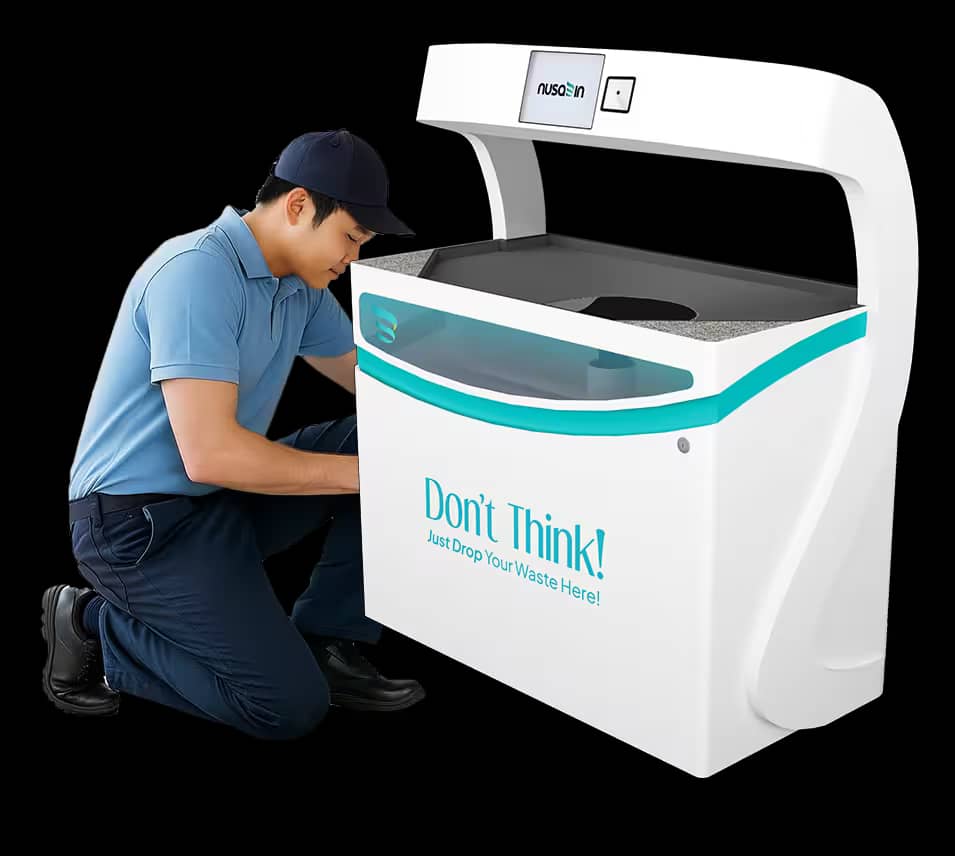 Technician installing Nusabin Srikandi unit